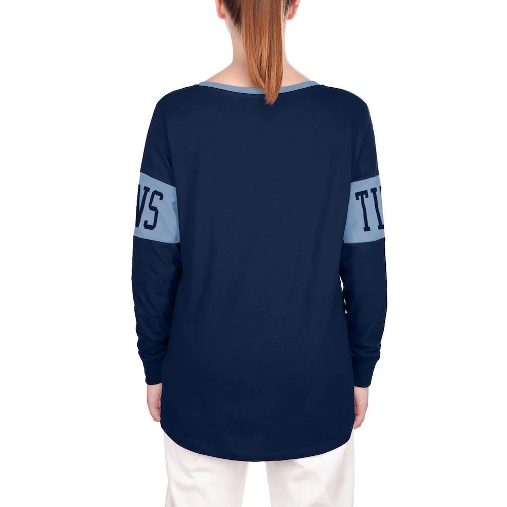 New Tennessee Titans NFL Team Apparel Lace Up Long Sleeve Shirt Navy Blue 2XL - Picture 5 of 7